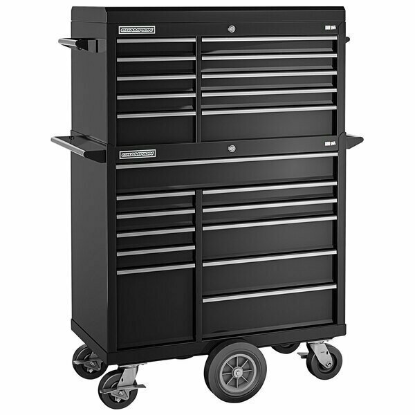 Champion Tool Storage CTS FM Pro Series 20'' x 41'' Black 21-Drawer Top Chest/Mobile Storage Cabinet W/ Maintenance Cart 5734121MCBK